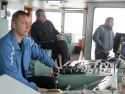 В рулевой рубке теплохода «Капитан Богатырев»